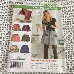 Simplicity Sewing Pattern 2286 Size 6-18 Misses Never Cut, Learn to Sew